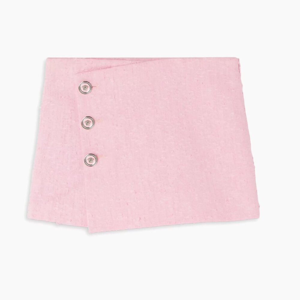 New Versace Tweed Skort, Pink, Size 12